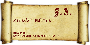 Ziskó Márk névjegykártya